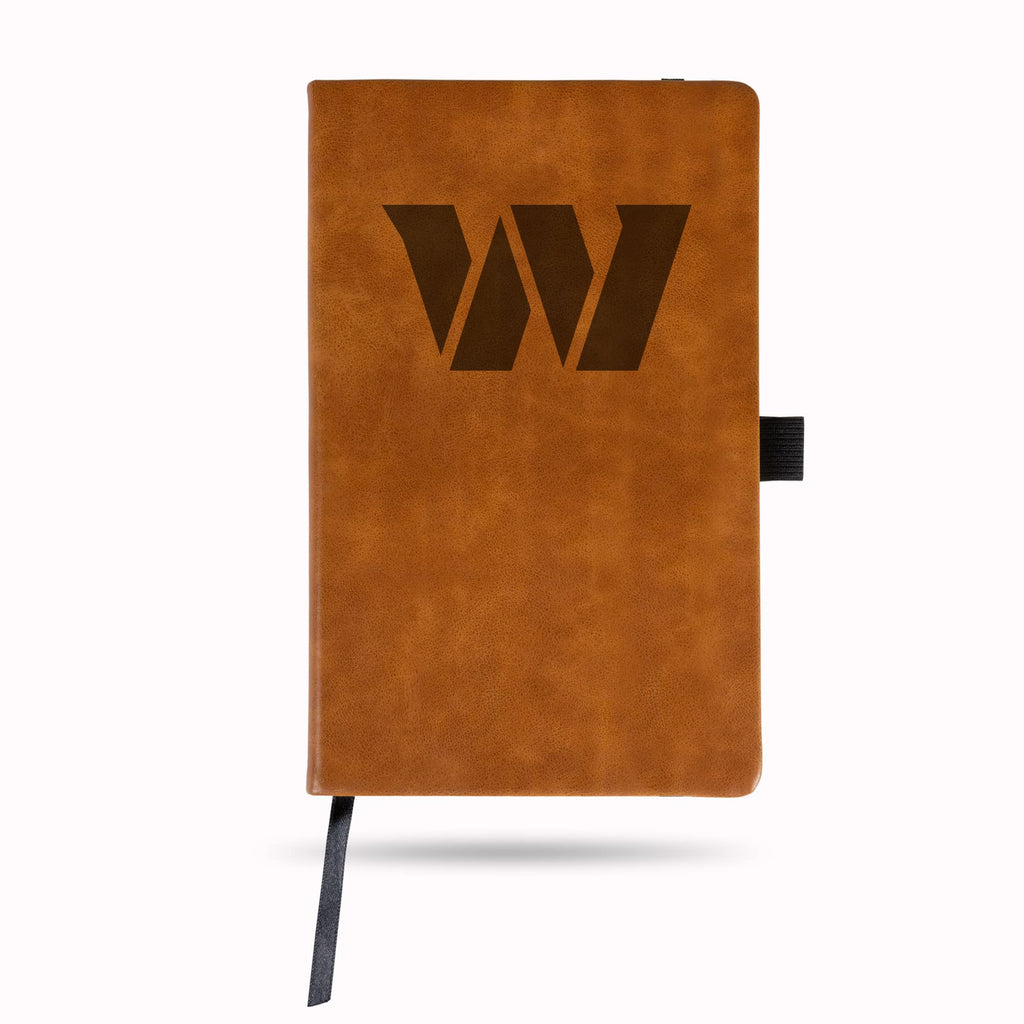 Rico Industries NFL Washington Commanders Brown Laser Engraved Small Notepad Jounral/Notepad 8.25" x 5.25"- Office Accessory