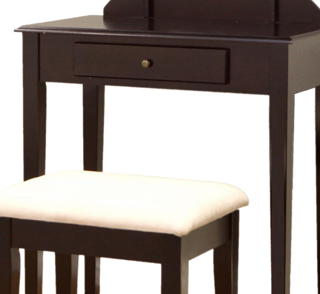 Solid Wood Vanity Set With Mirror And Bench 28 Inch Table