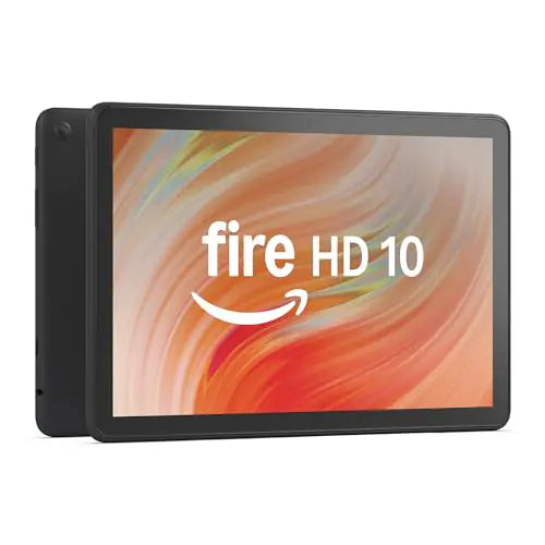 Amazon Fire HD 10 tablet (newest model) built for relaxation 10.1" vibrant Full HD screen octa-core processor 3 GB RAM 32 GB Black