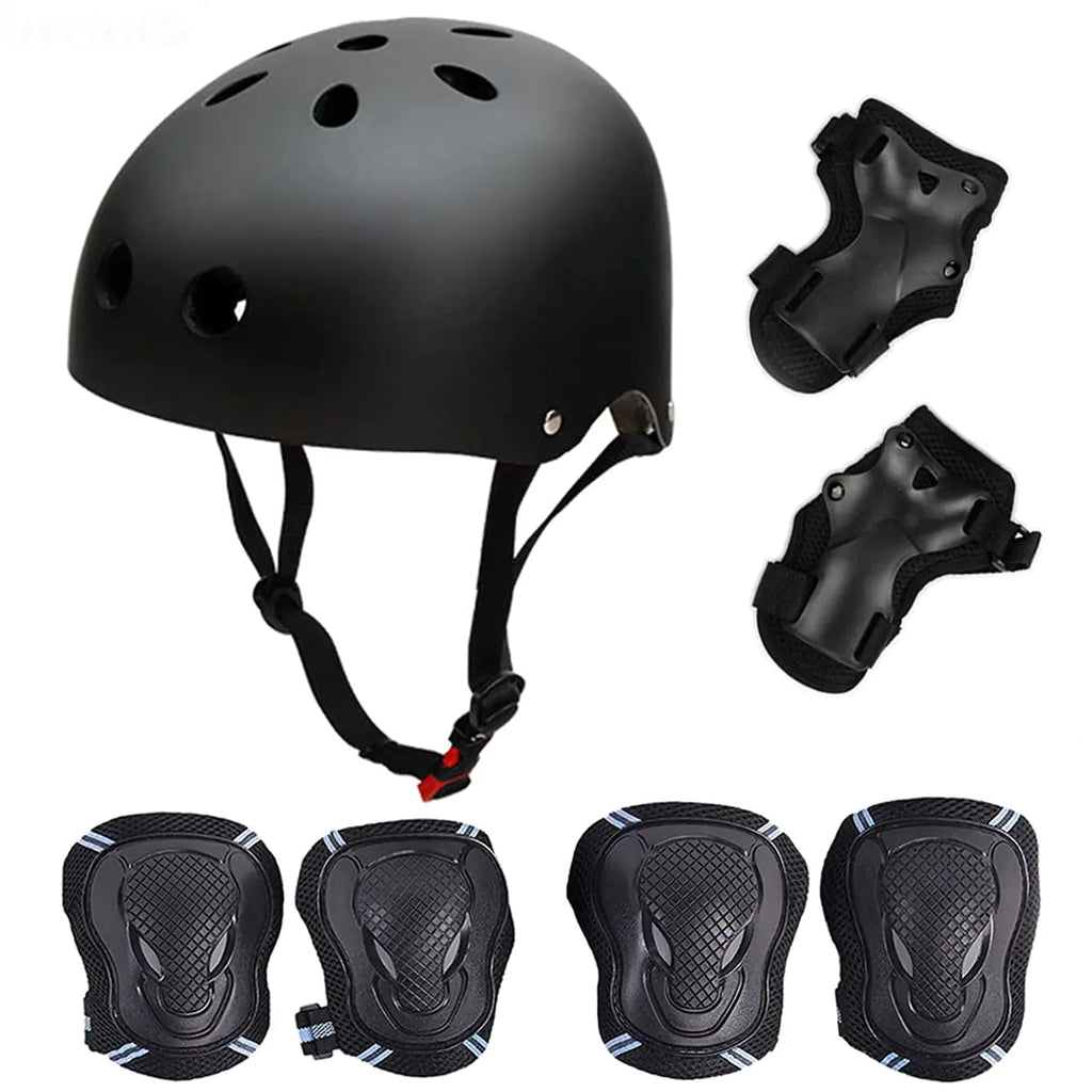 Besmall Adult Skateboard/Skates Helmet.Bike Helmet Protective Gear SetRoller Skating Cycling Sports Protective Gear Pads for Youth Men Knee Elbow Wrist Pads