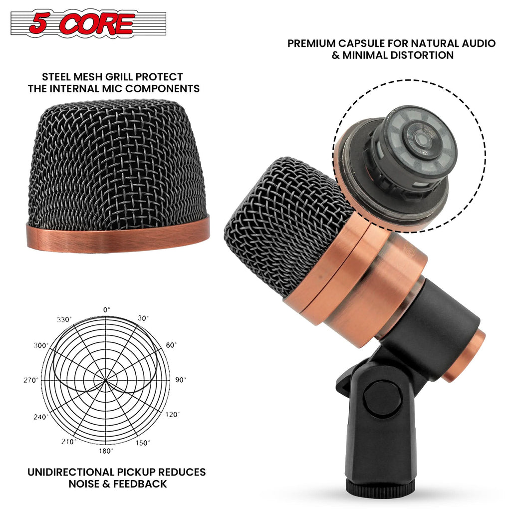 5 Core Snare Microphone XLR Wired Uni Directional Tom Drum and Other