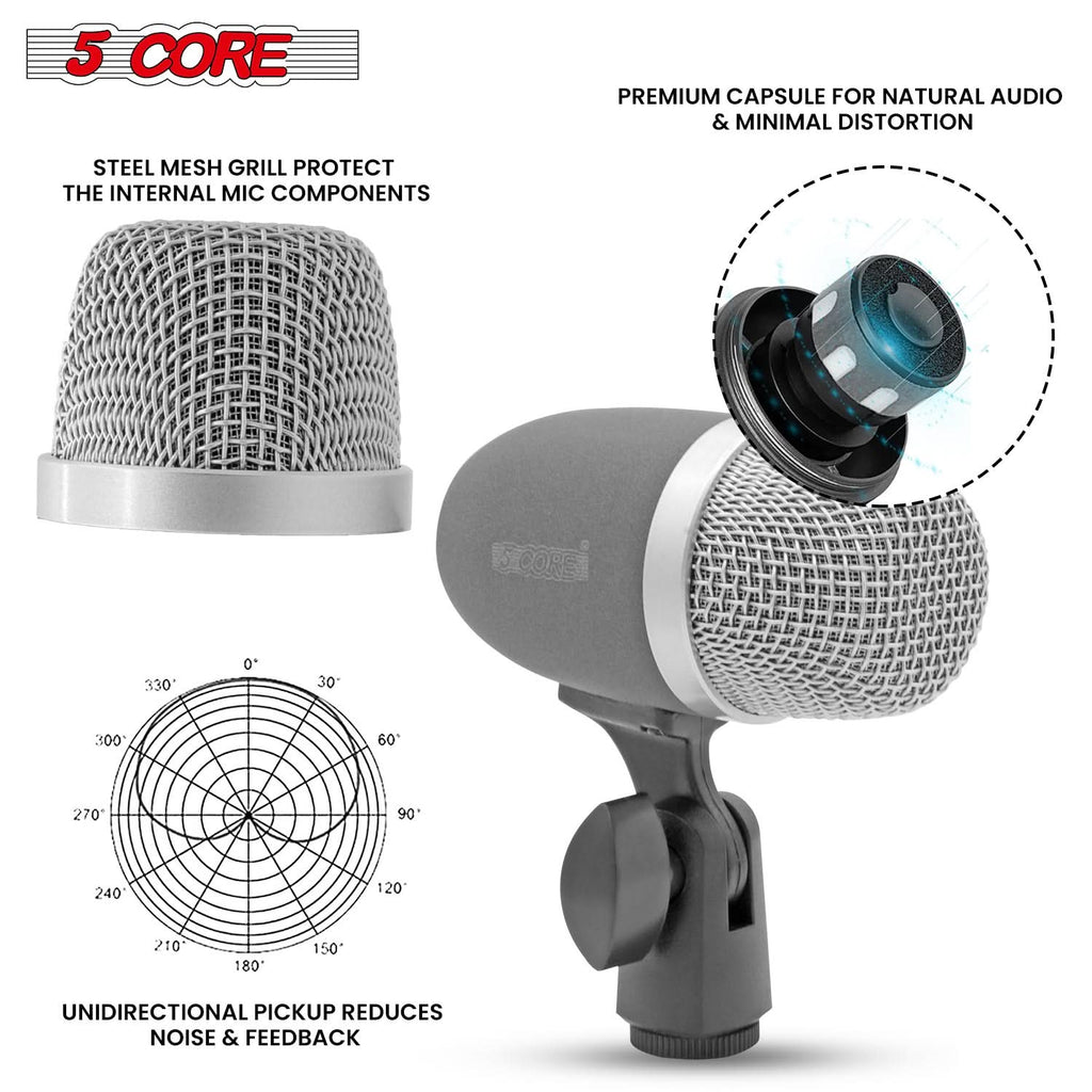 5 Core Snare Microphone XLR Wired Uni Directional Tom Drum and Other