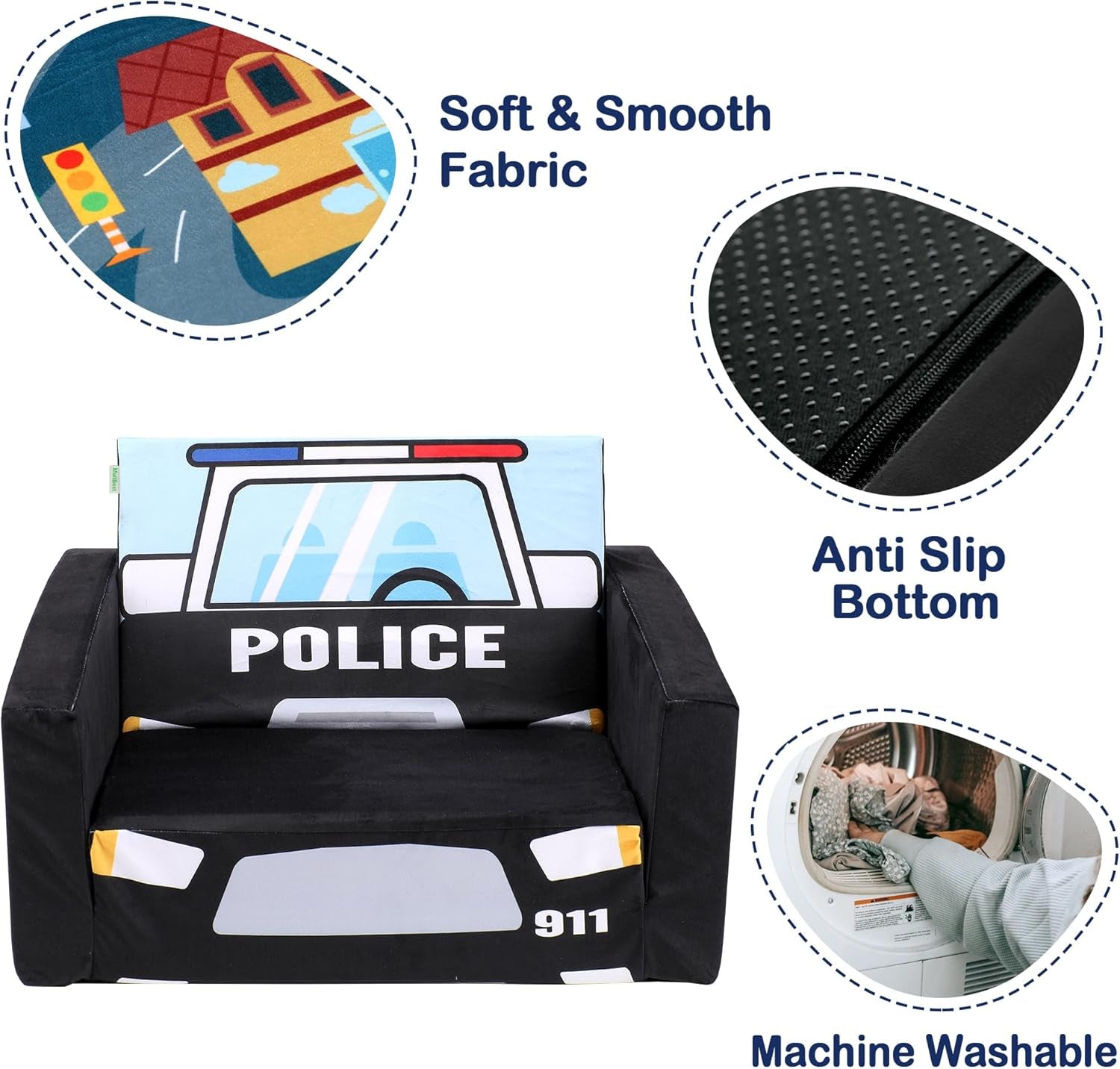 Kids Sofas Toddler Couch Bed Baby'S Upholstered Chair Sleepover Couch