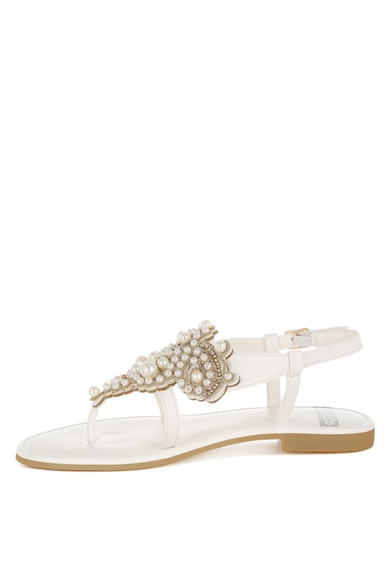 Nayasa Pin Buckle Pearls Flats
