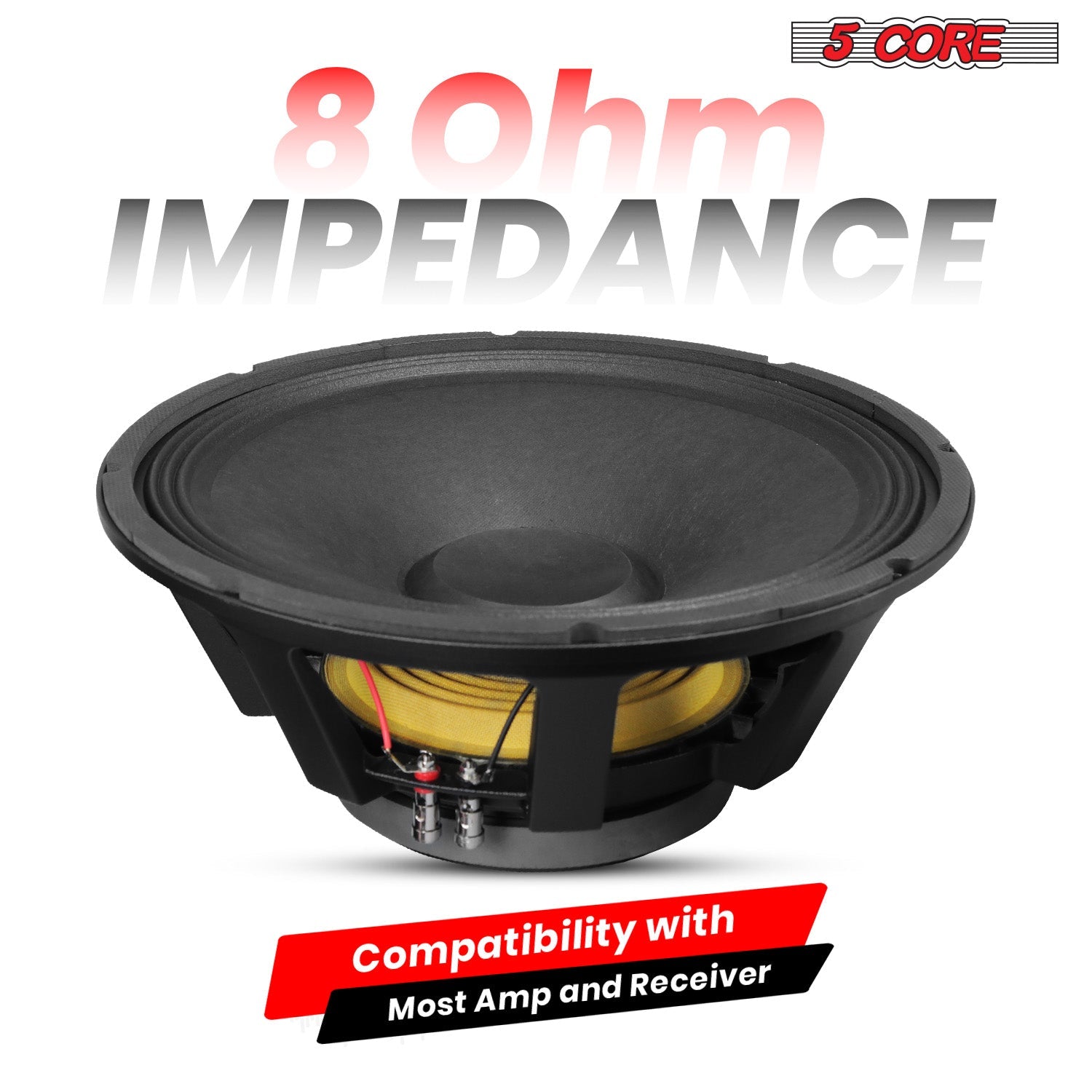 5Core 15 Inch Subwoofer Speaker 1500W Peak 8 Ohm Full Range