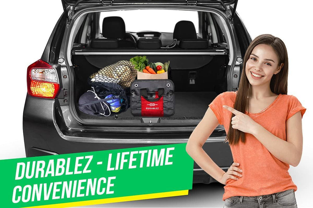 Trunk Organizer with Covering Net Attachable Non Slip Pads and