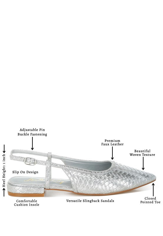 Kurina Metallic Woven Slingback Sandals