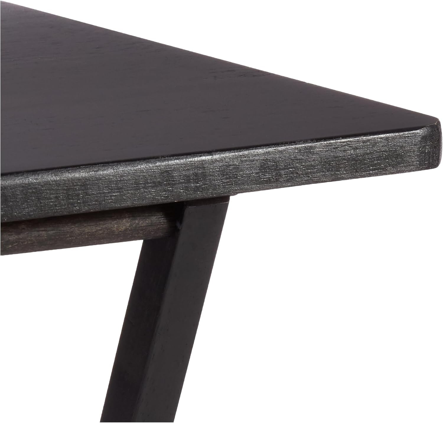Foldable TV Dinner Tray Table with Storage Rack, Set of 4, Black, 15"