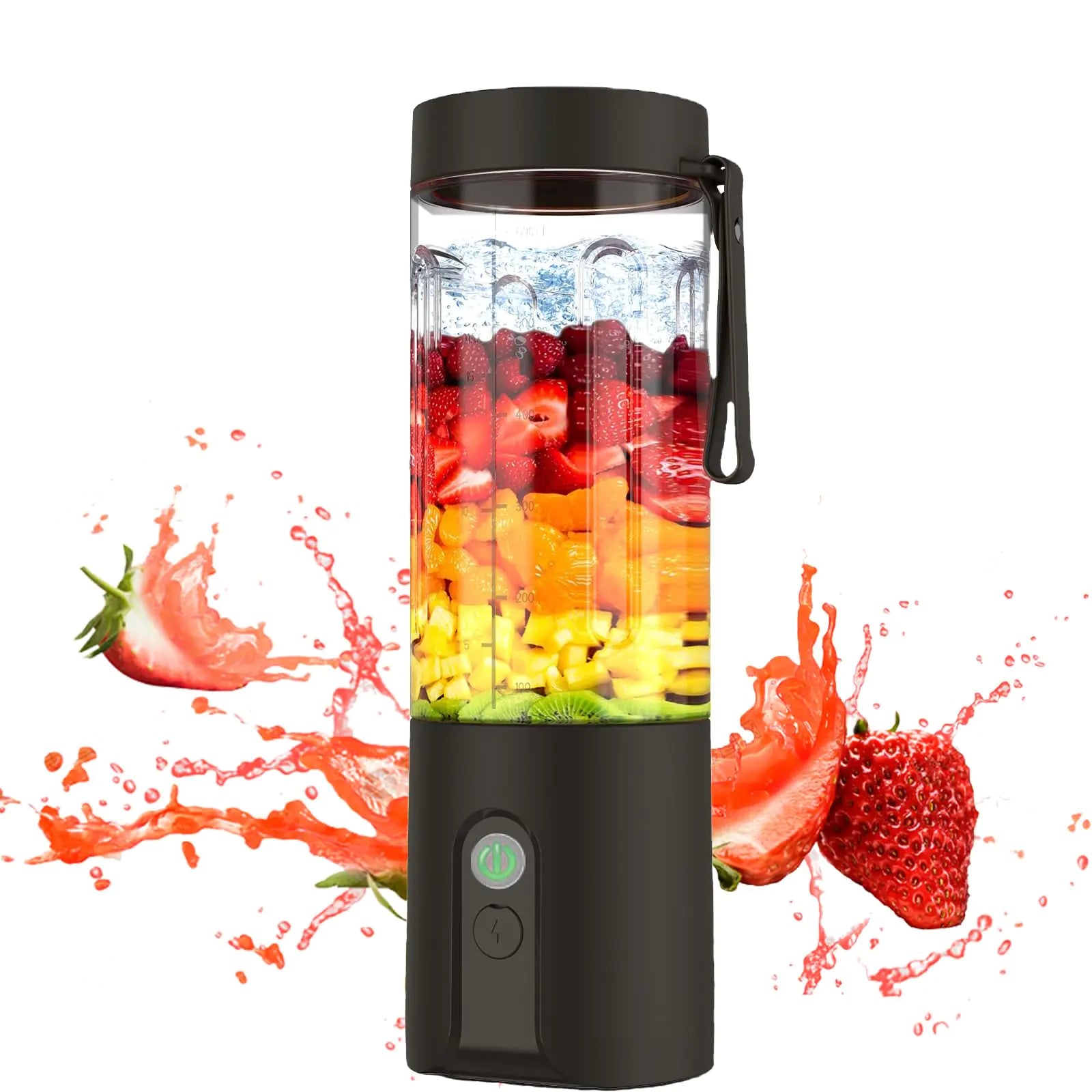 Portable BlenderPersonal Size Blender for Shakes and Smoothies smoothie maker USB-C Rechargeable & Self Cleaning - Quiet Mini Travel Blender with Stainless Steel Blade
