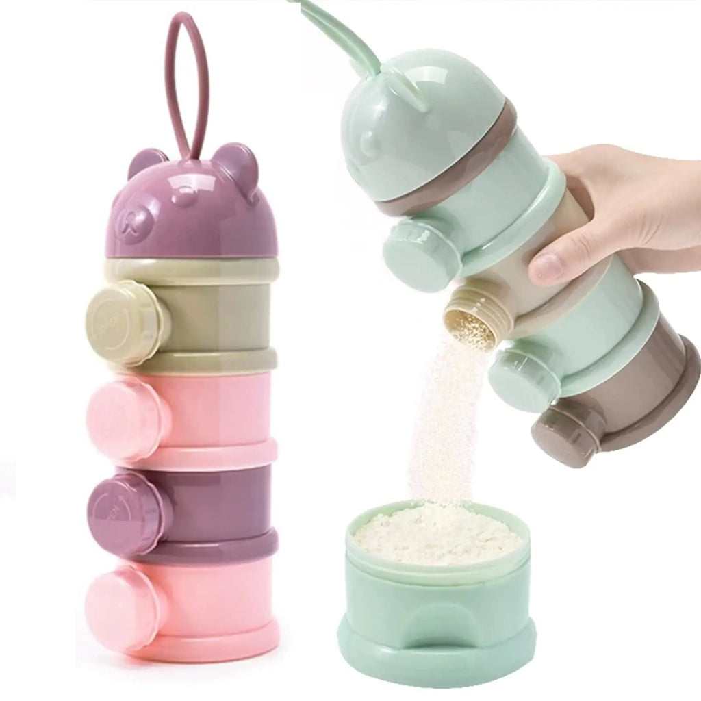 Manwetye 2 PCS Milk Powder PotsCandy Storage TankFormula Dispenser Portable Milk Powder Formula Dispenser Container Pot Box Milk Cans Snack Storage Box for Travel4 Layers Baby Milk Powder Dispenser