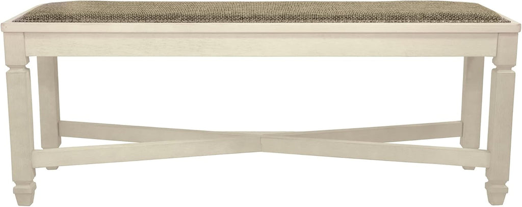 Bolanburg Upholstered Dining Bench Antique White Finish
