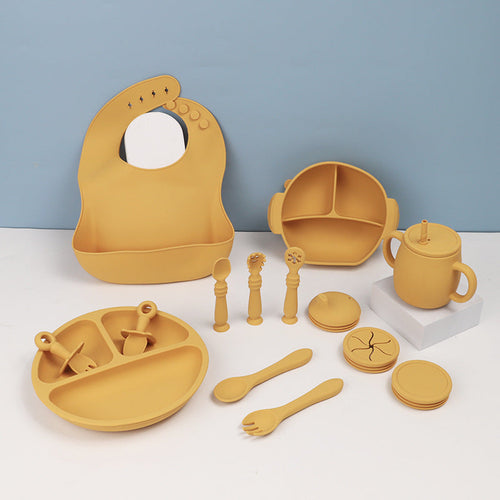 Silicone Children's Tableware Set Baby Feeding Solid Food Tableware