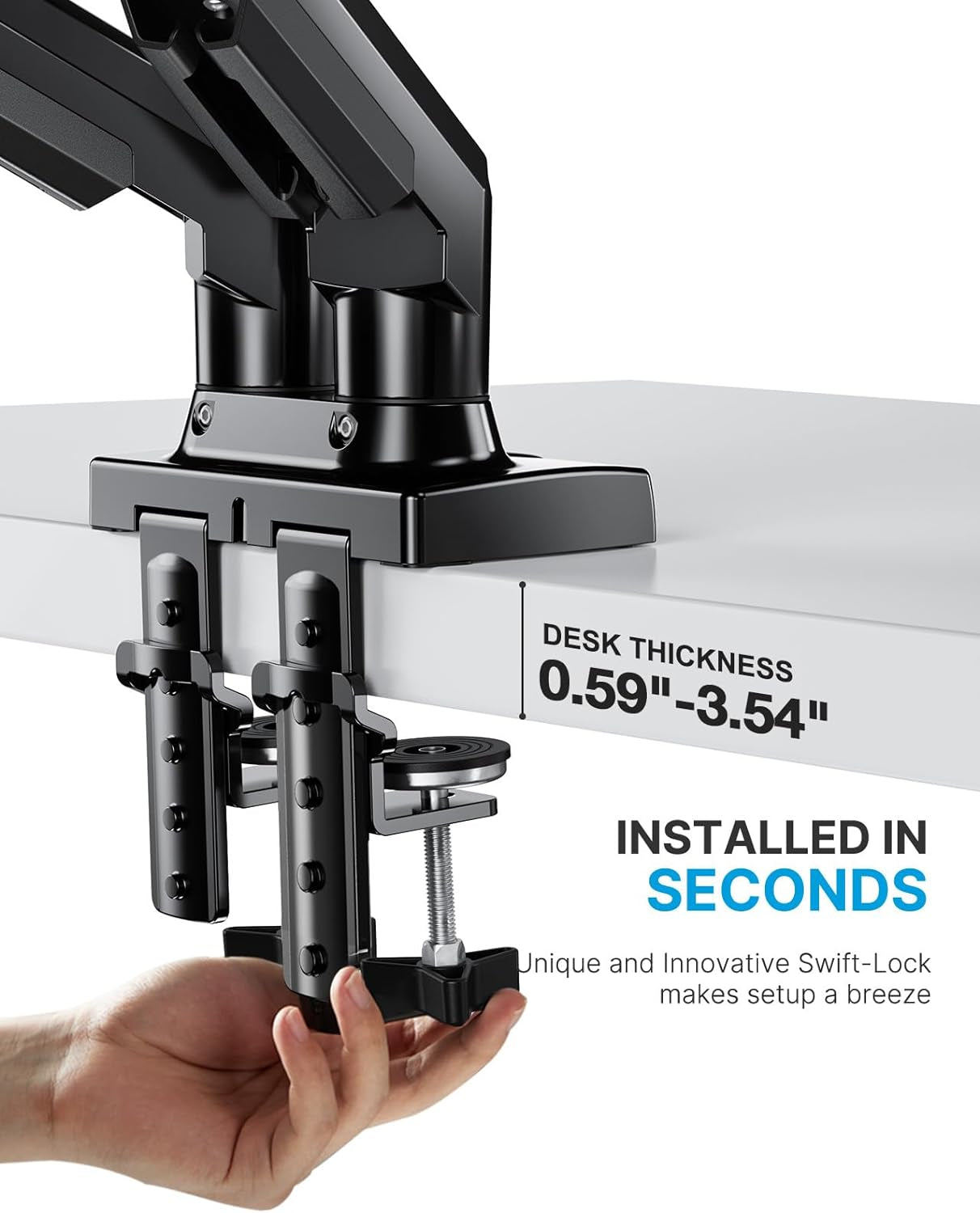 Dual Monitor Stand - Full Adjustable Monitor Desk Mount Swivel Vesa