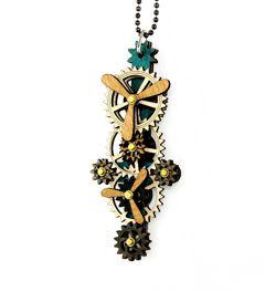 Kinetic Vertical Propeller Gear Necklace 6005B