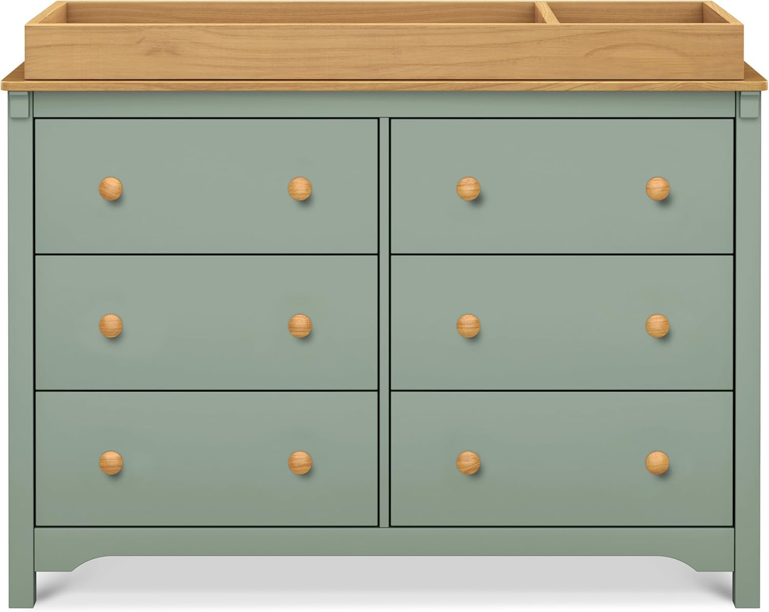 Shea Six Drawer Dresser Light Sage And Honey For Nursery