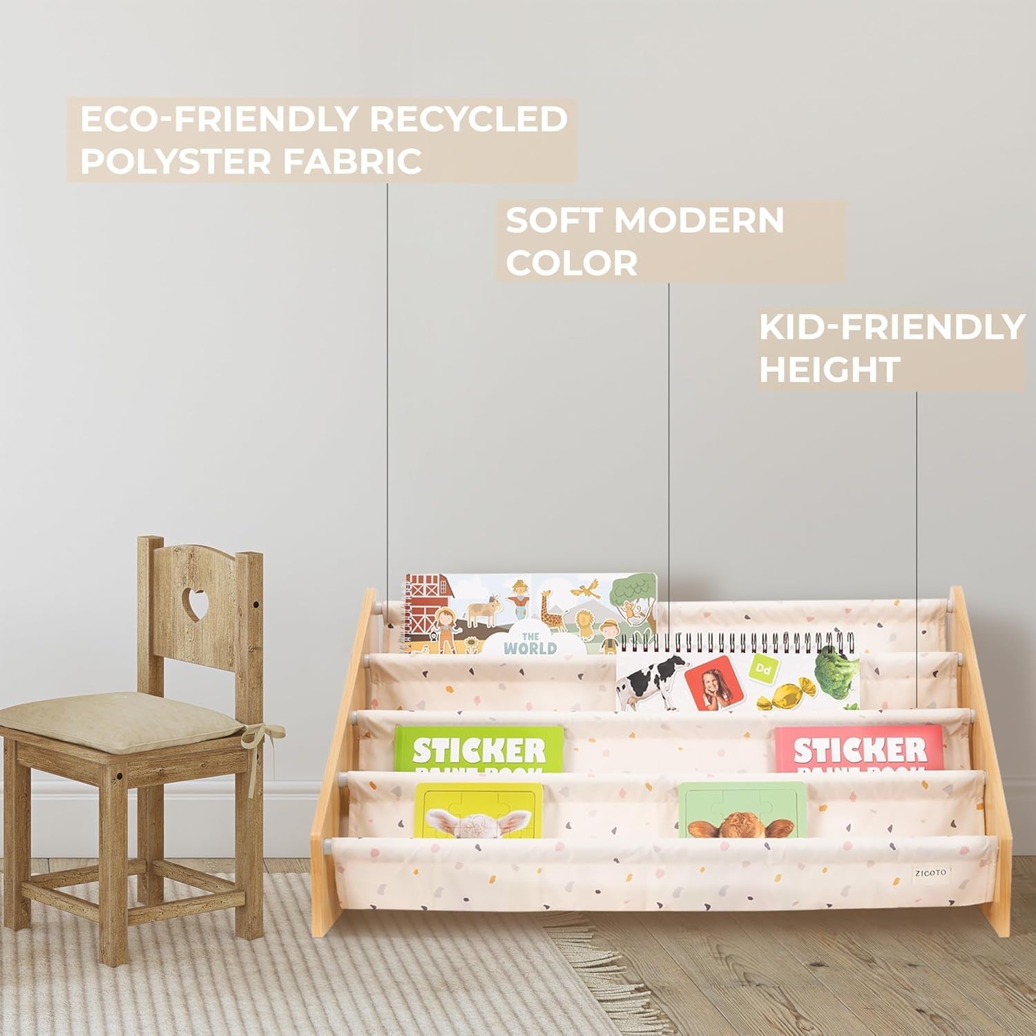 Decorative Bookshelf for Kids - Beautiful Shelf to Display All Books