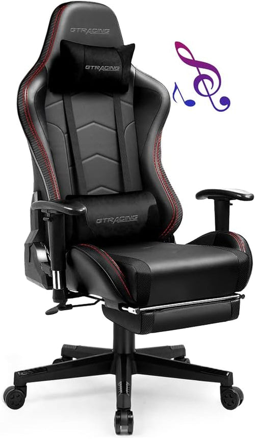 Gaming Chair With Footrest And Speakers Ergonomic Design