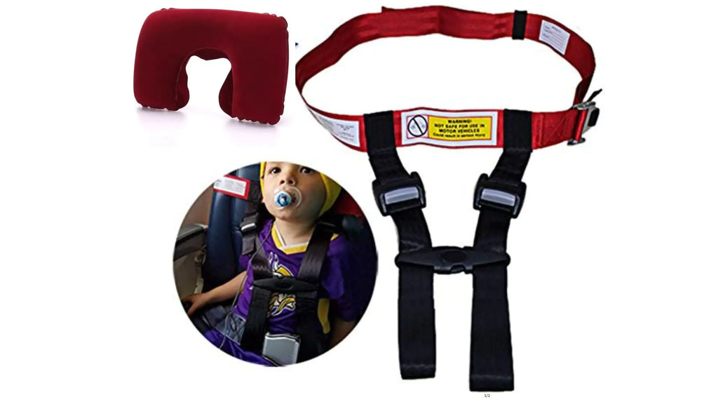Upgrade Child Airplane Safety Travel Harness for Kids Baby Toddler Baby Safety Travel Restraints Leash Safety Harness for Aviation Travel Use Baby Seatbelt with Alloy Buckle