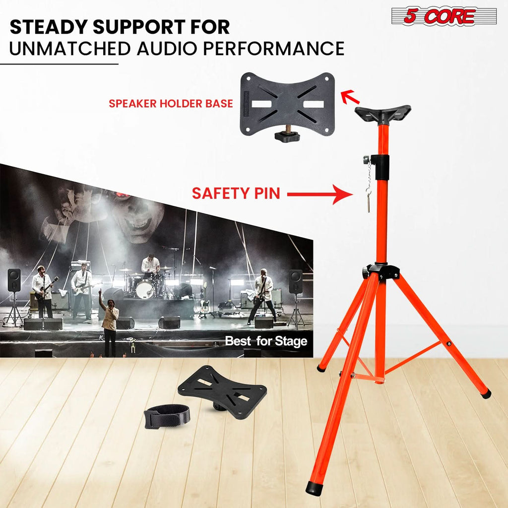 5 Core Speaker Stand Height Adjustable PA DJ Tripod Studio Monitor