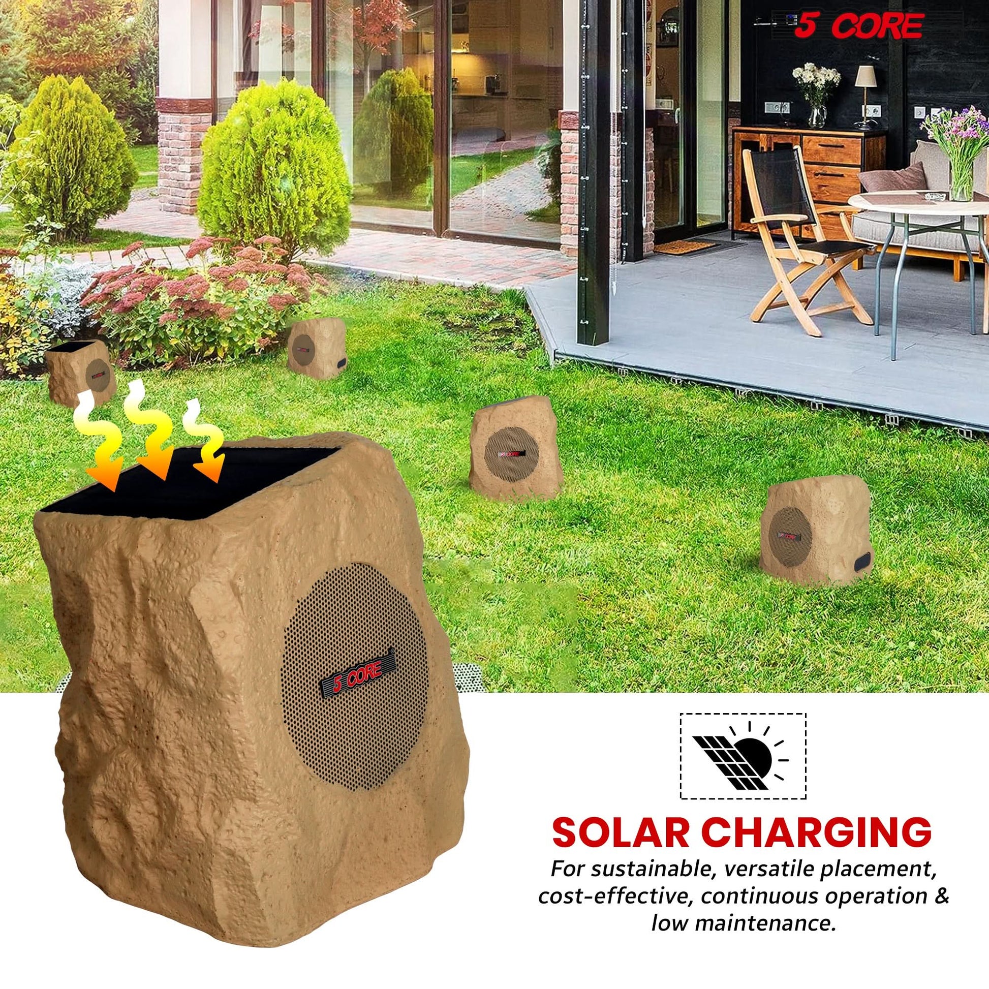 5Core Outdoor Wireless Speakers Bluetooth Rock Waterproof Linkable TWS