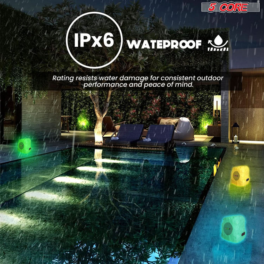 5Core Outdoor Wireless Speakers Bluetooth Rock Waterproof Linkable TWS