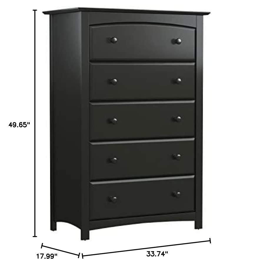 Kenton 5 Drawer Dresser For Kids Bedroom With Anti Tip Kit