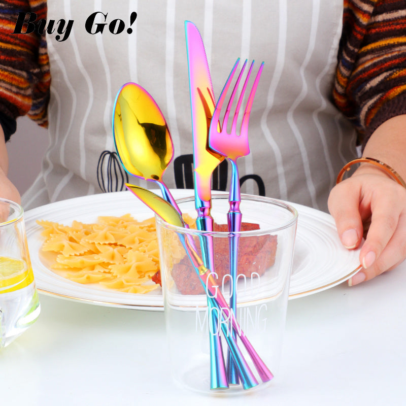 Stainless Steel Cutlery New Color Restaurant Small Waist Cutlery