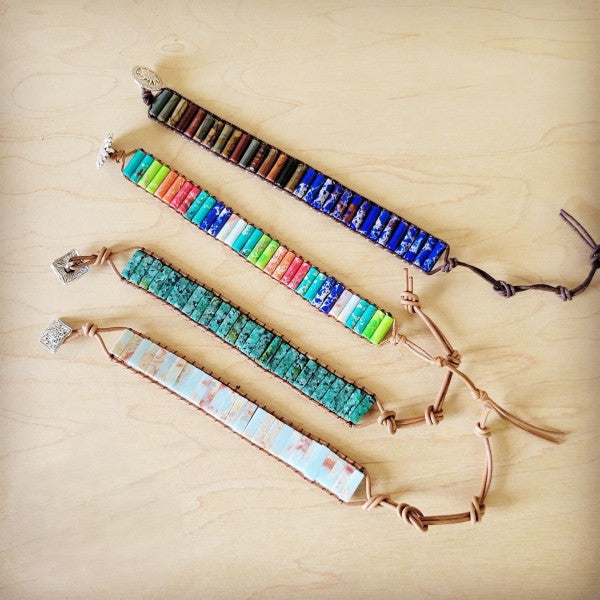 Woven African Turquoise Beaded Bracelet