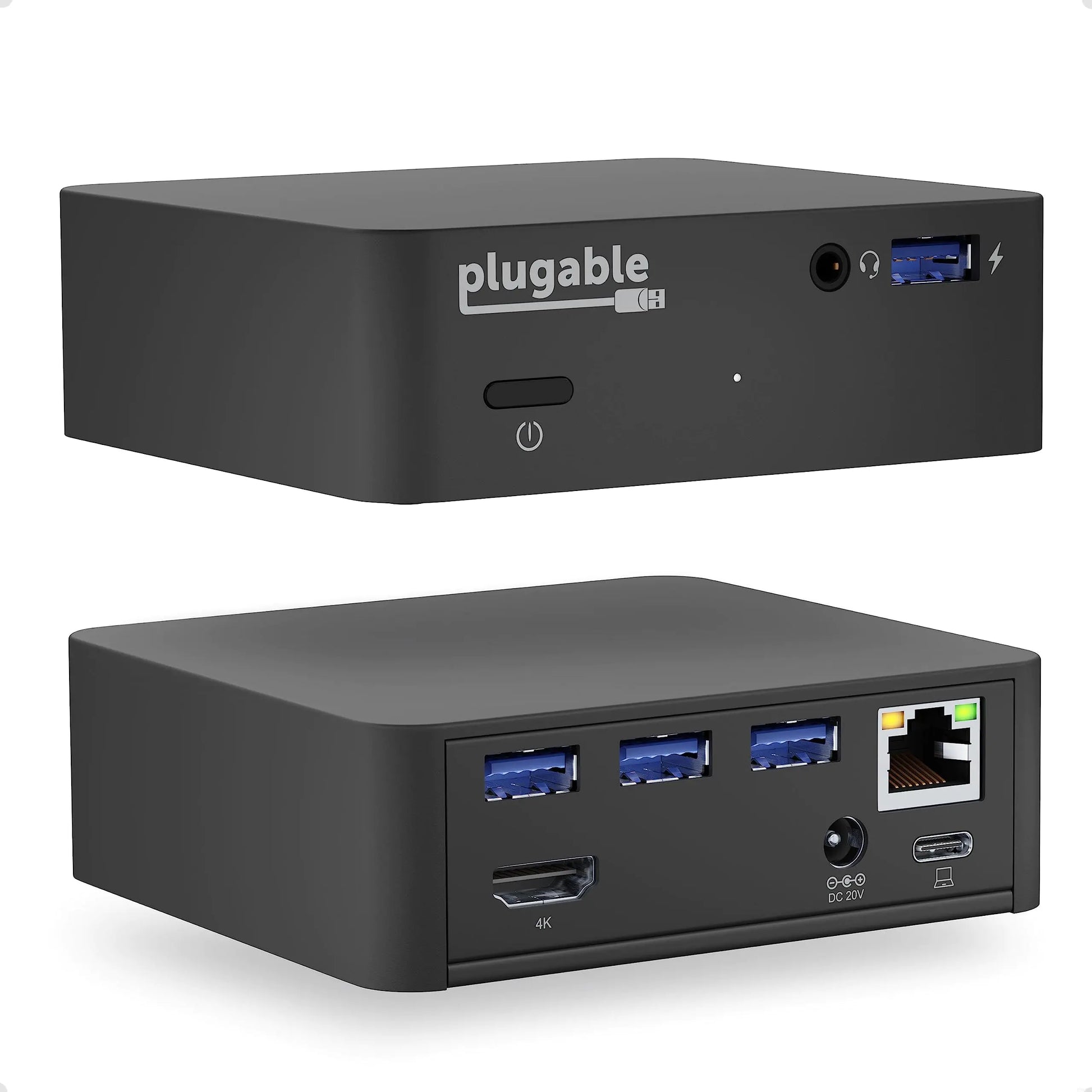 Plugable USB C Dock VESA Mount Compact with 85W Charging Thunderbolt 4/3 USB4 Compatible and Works with macOS Windows and ChromeOS Laptops (HDMI up to 4K@30Hz Ethernet 4X USB 3.0 Ports USB-C PD)