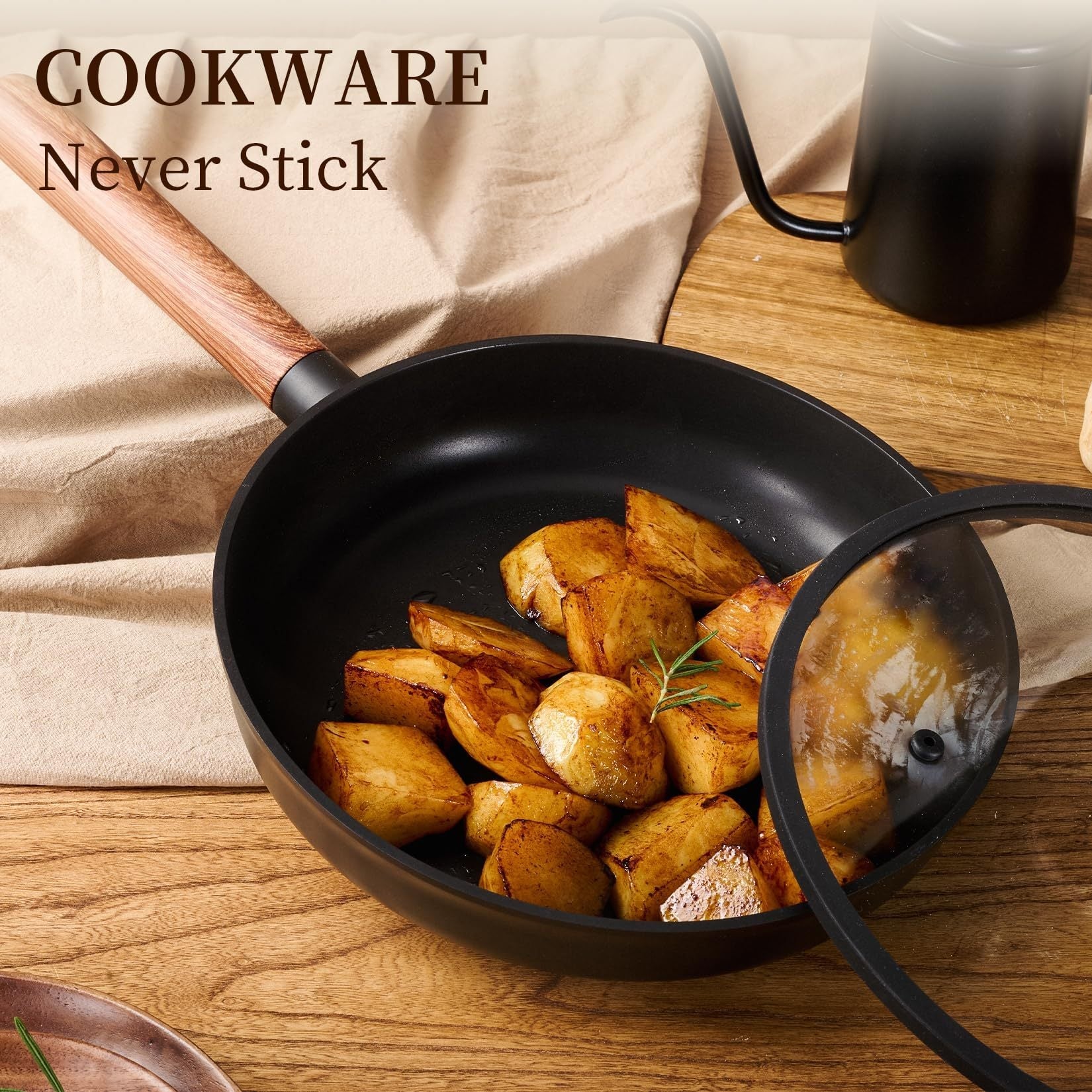 Ceramic Cookware Sets 15 Pcs, Healthy Pots And Pans Set Non Stick,