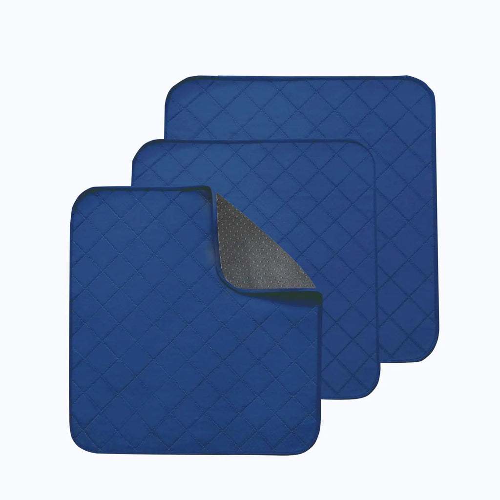 RIQINXIN Waterproof Incontinence Chair Pads Washable Seat Protector Pads for Chair 21x22in Navy Blue 3pcs