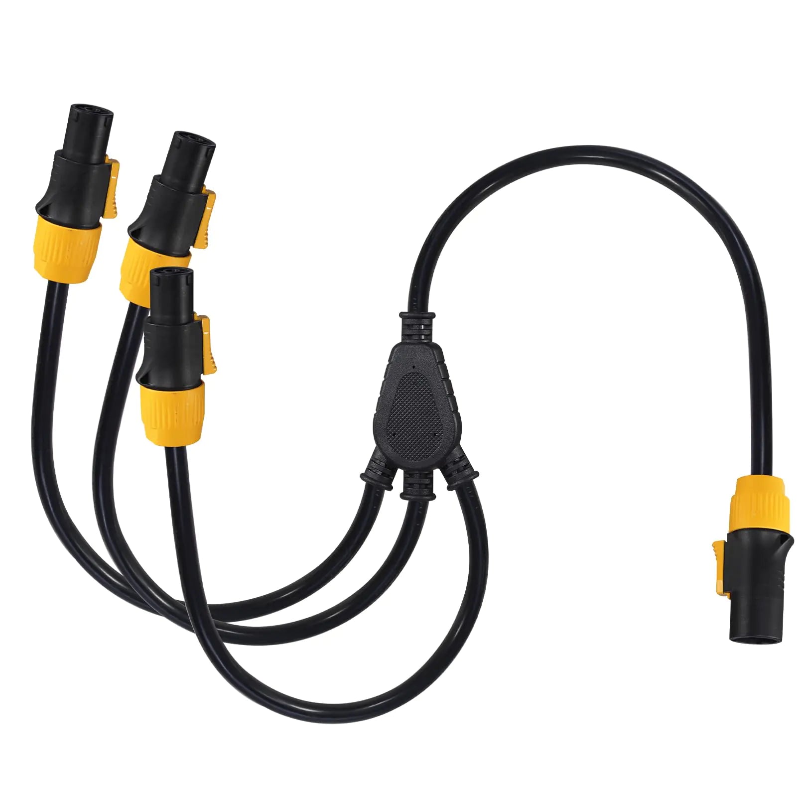 1 to 3 Outlet powerCON Cable - 3FT 14AWG PowerCon True1 Male to 3X Female Extension Y Splitter Cable Heavy Duty Outdoor 20A Waterproof True Connector for Stage Light/Speaker(SAC3MX - SAC3FX)