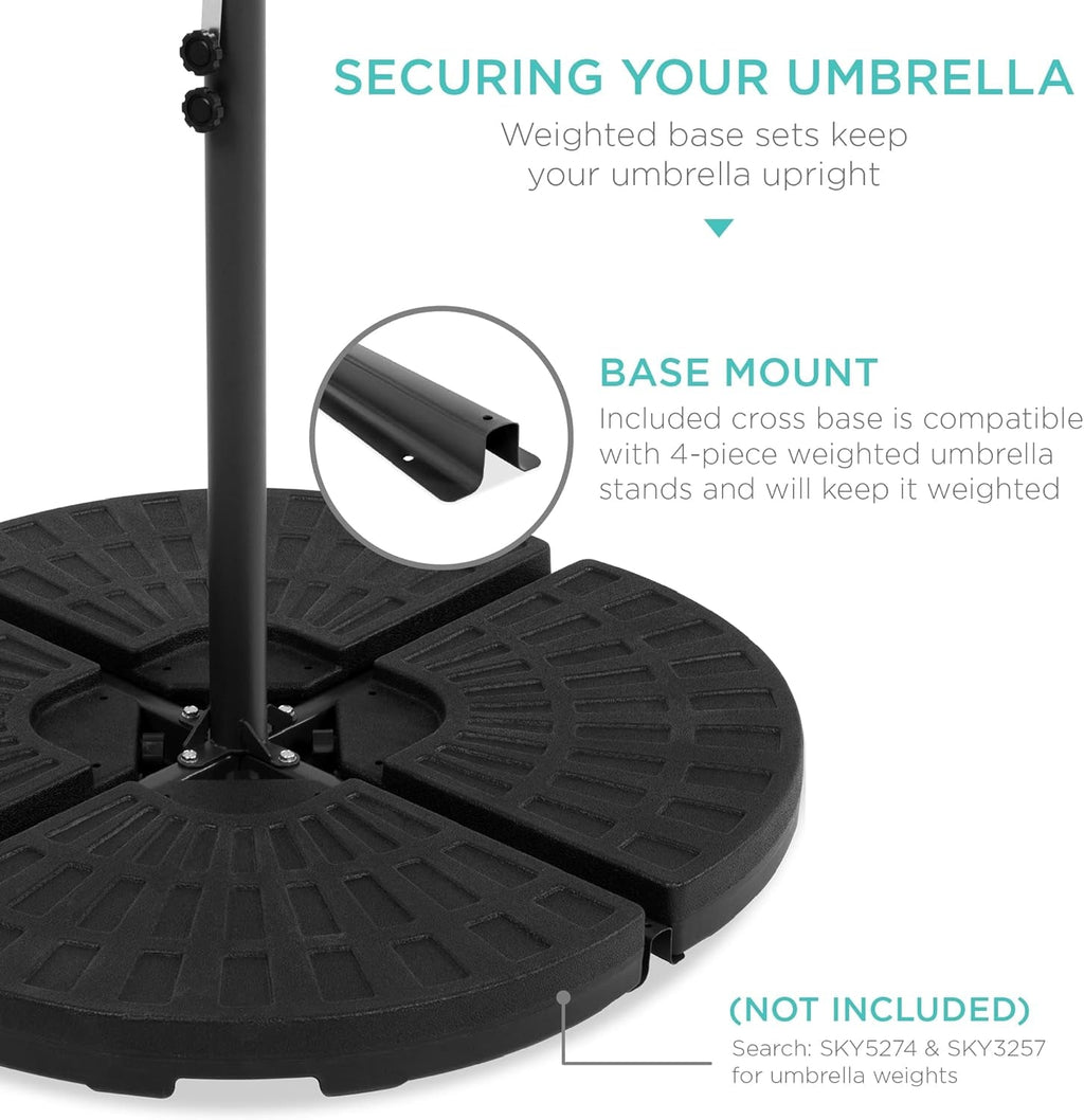 10Ft Offset Hanging Market Patio Umbrella W/Easy Tilt Adjustment,