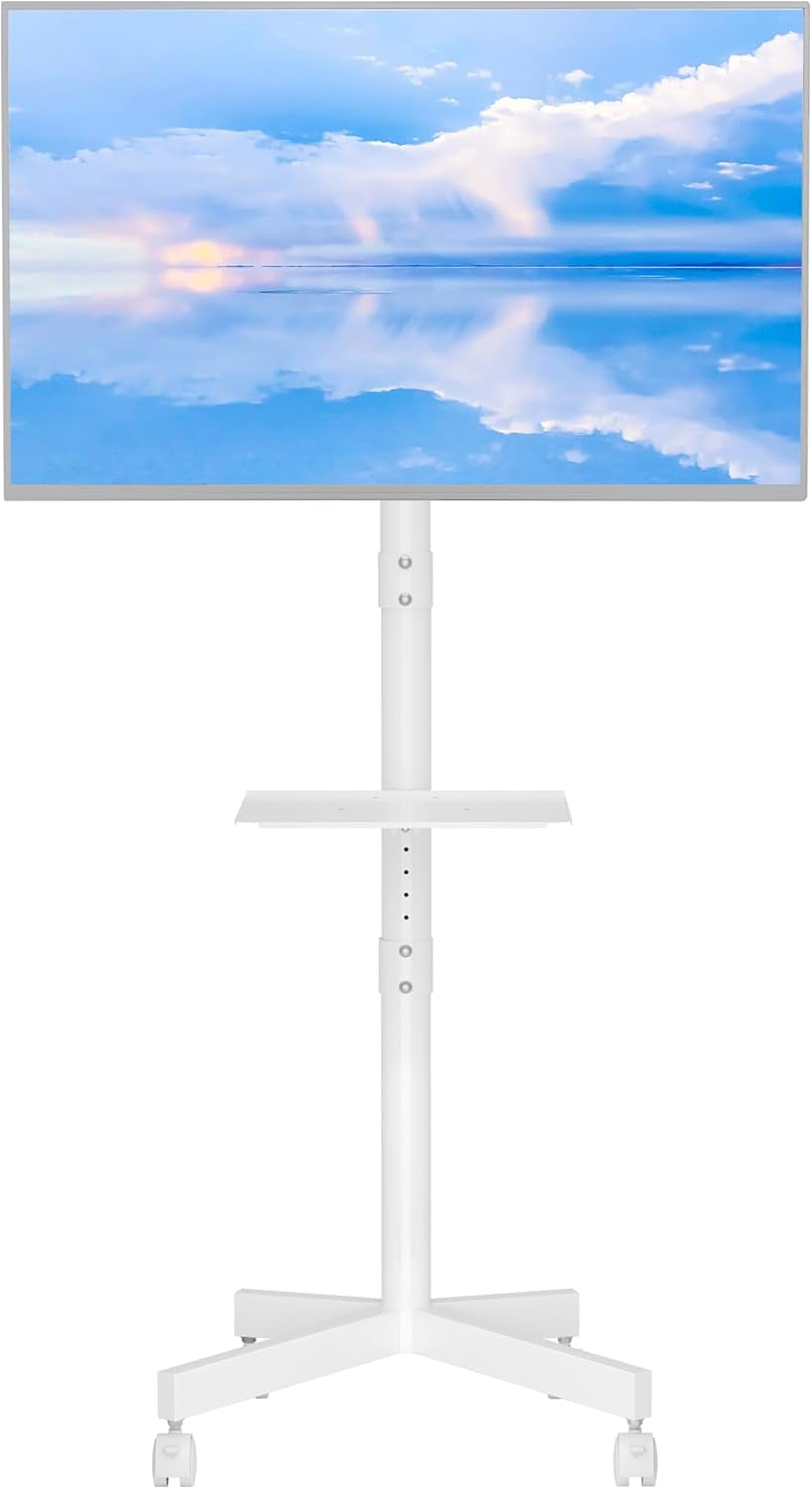 Mobile TV Stand, Rolling TV Stand for 23-60 Inch Screens, Adjustable
