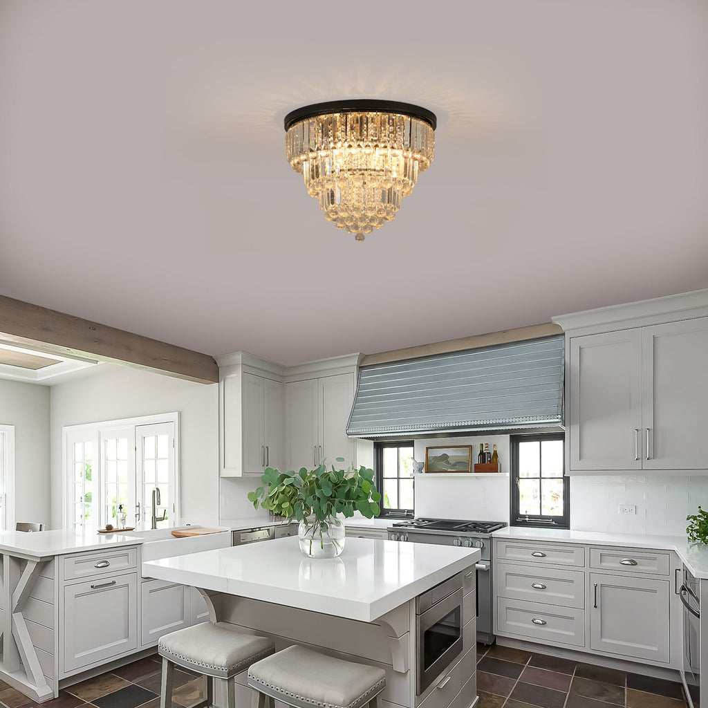 Black luxury modern style crystal lights, large ceiling chandeliers,