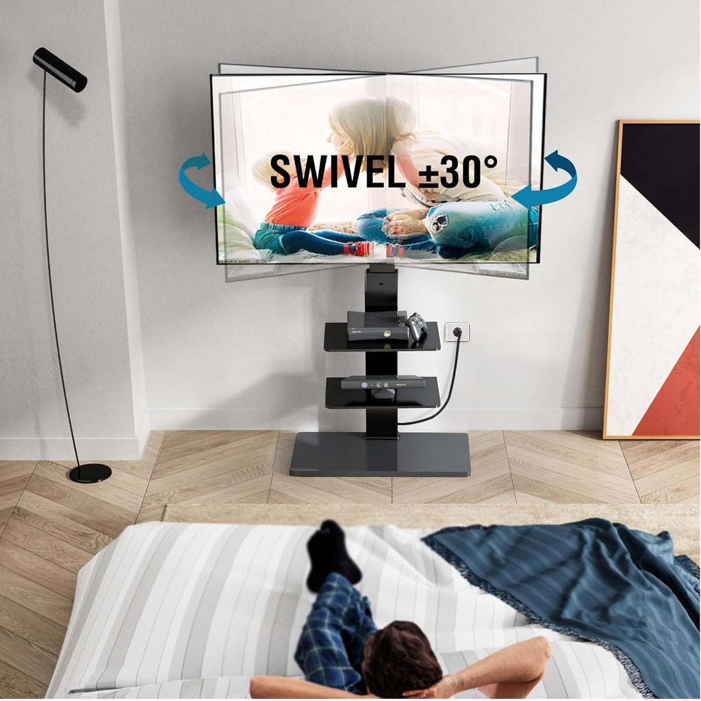 Floor TV Stand with Power Strip for Tvs 32-75 Inch Tvs, Universal TV