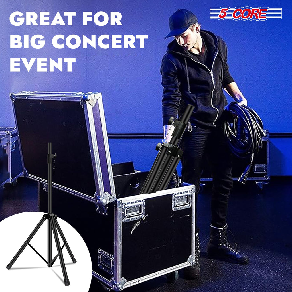 5 Core Speaker Stand Tripod Heavy Duty Adjustable Up to 72 Inch DJ