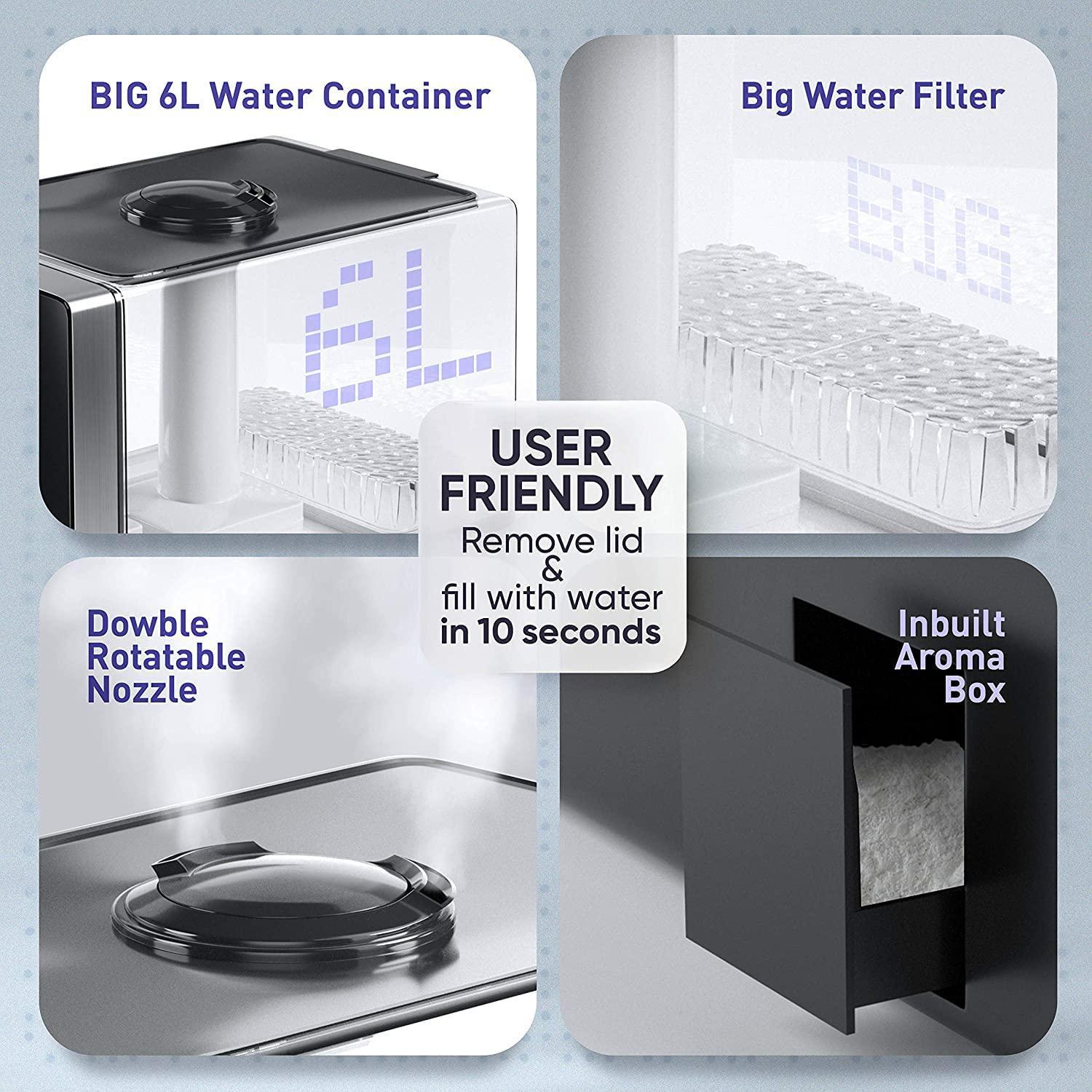 Top Fill Cool Mist & Warm Mist Humidifier for Large Room Home Bedroom