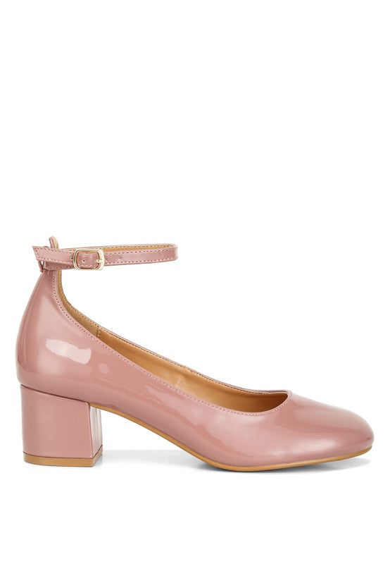 Debbie Ankle Strap Low Block Heel Sandals