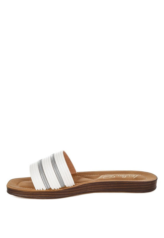 Zosaya Faux Zipper Detail Slip Ons