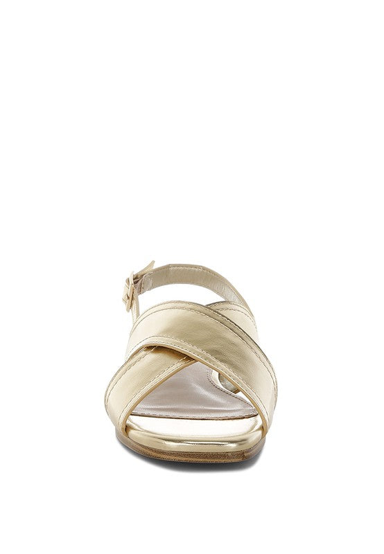 Kanon Metallic Pleather Criss-Cross Flats