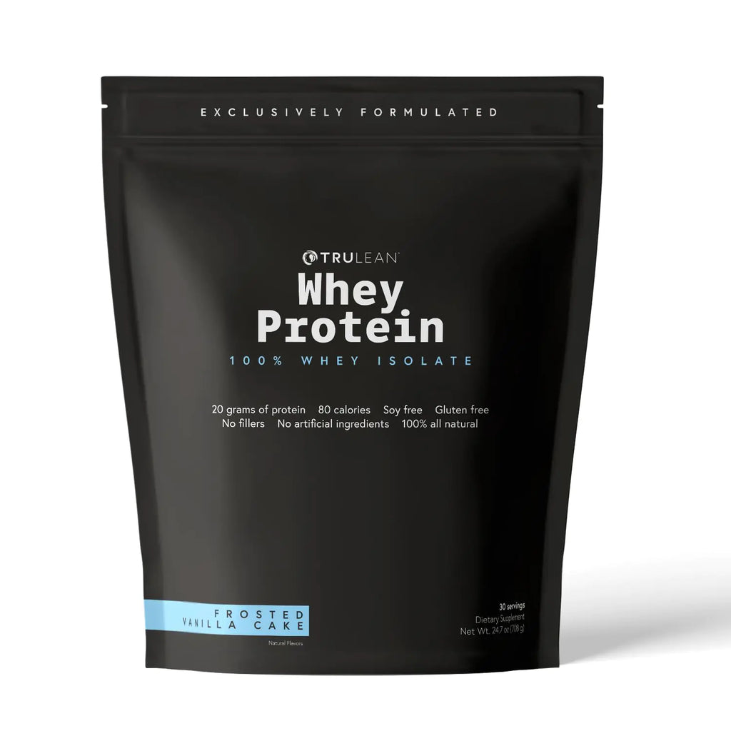TRULEAN Whey Protein Powder - 20g of Whey Isolate Protein Powder Zero Artificial Sweeteners & Flavors Gluten & Soy Free Non GMO - Frosted Vanilla Cake (30 Servings)