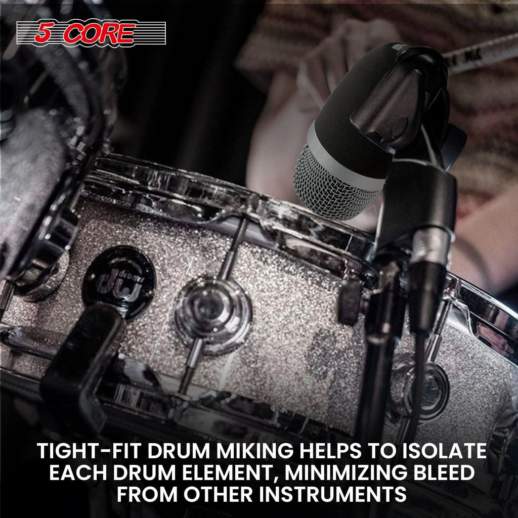 5 Core Snare Microphone XLR Wired Uni Directional Tom Drum and Other