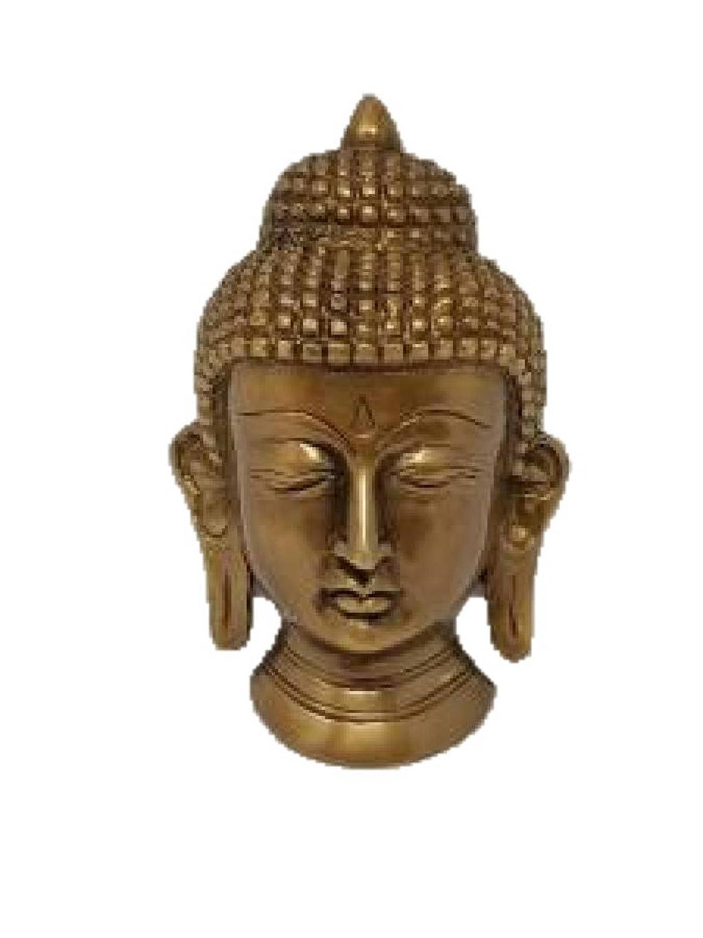 Buddha Solid Brass Mask and Wall Hanging 3.75"