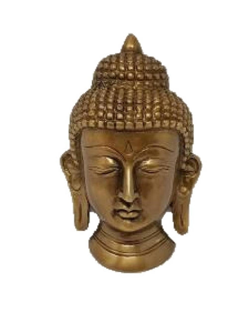 Buddha Solid Brass Mask and Wall Hanging 3.75"