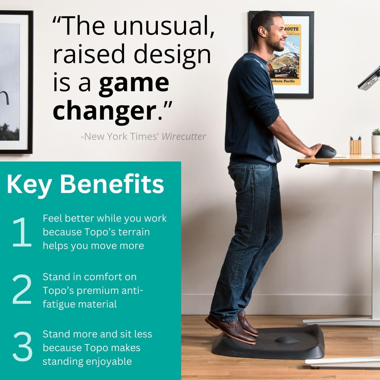 Topo Comfort Mat by  | the Original Not-Flat Anti-Fatigue Standing
