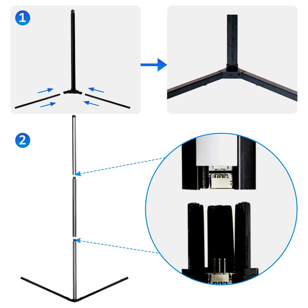 Led Corner Floor Lamp, Smart RGB Floor Lamp with App&Remote, 16