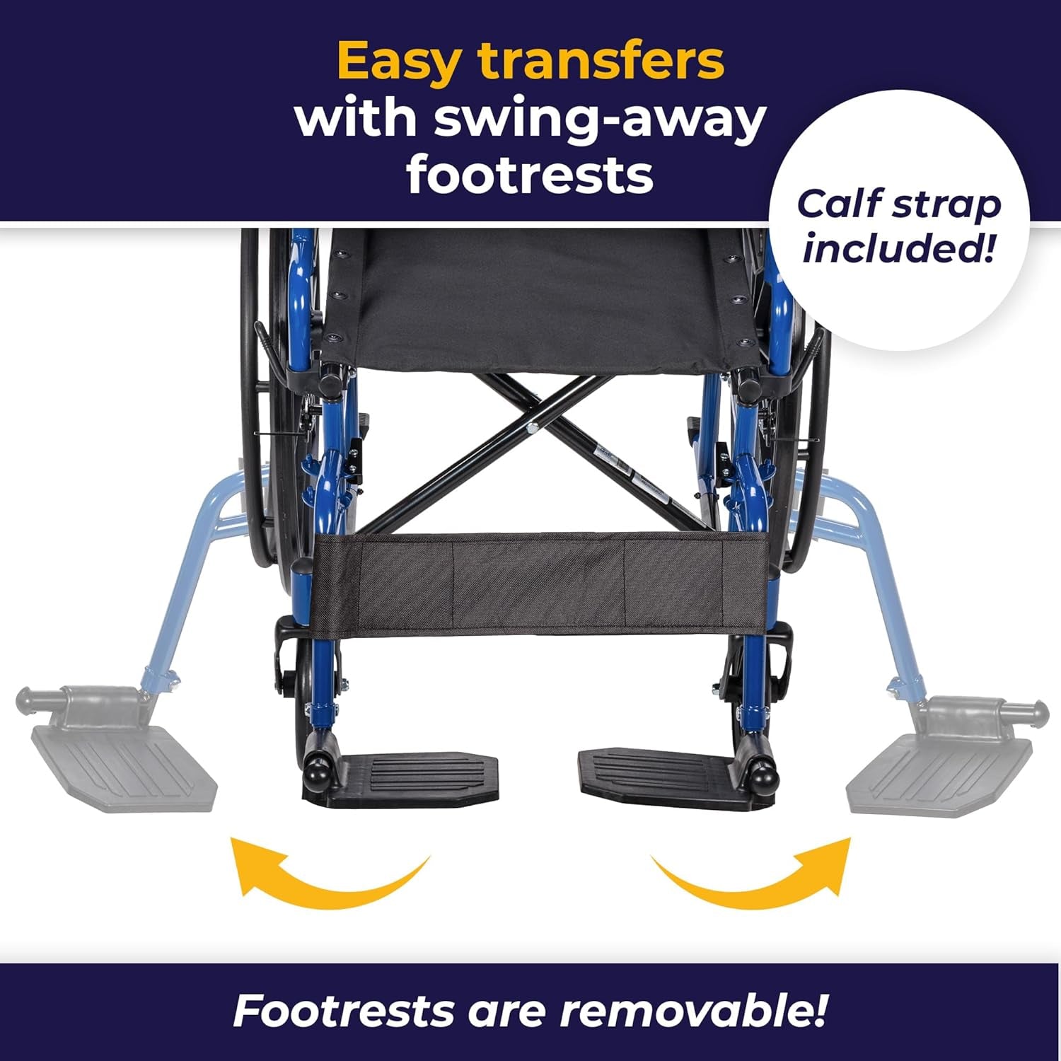 Blue Streak Wheelchair with Flip Back Desk Arms, Swing Away