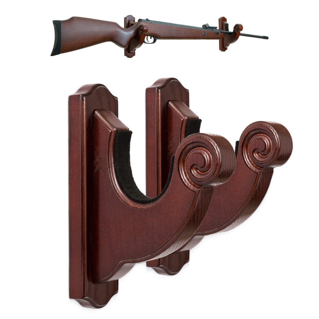 Wall Mount Gun Rack Hold Up Displays Horizontal Shotgun Bow Hanger Wood Hooks