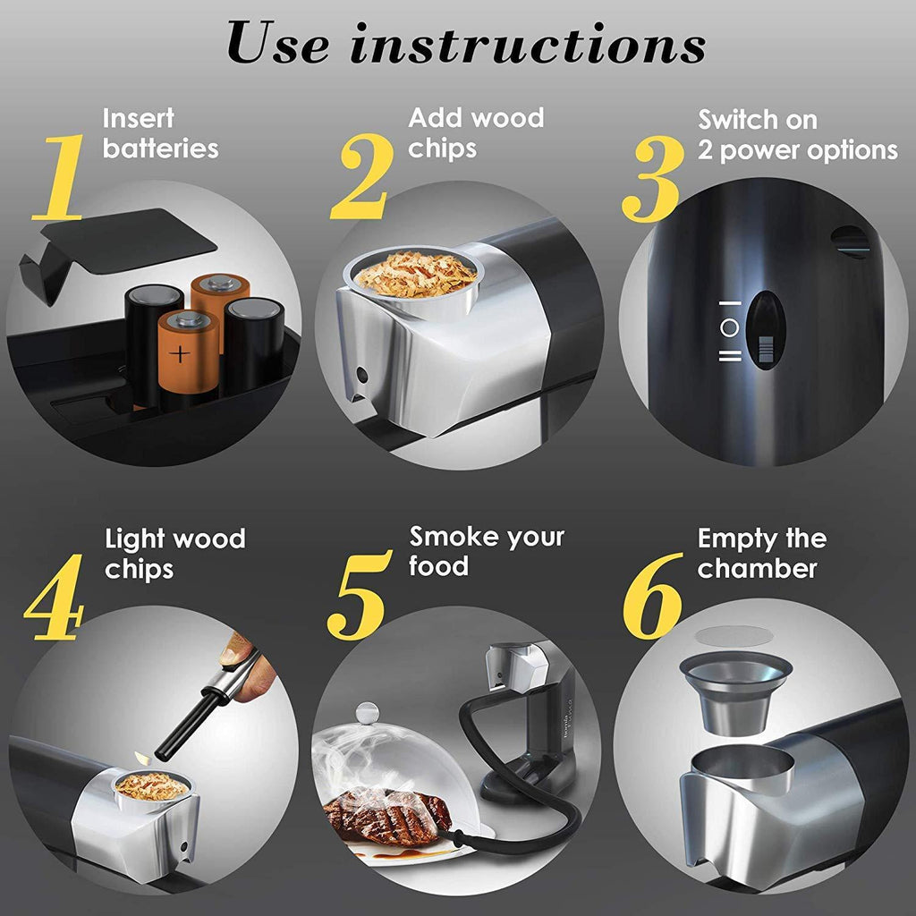 Smoking Gun Wood Smoke Infuser  Premium Kit 14 PCS Smoker Machine with